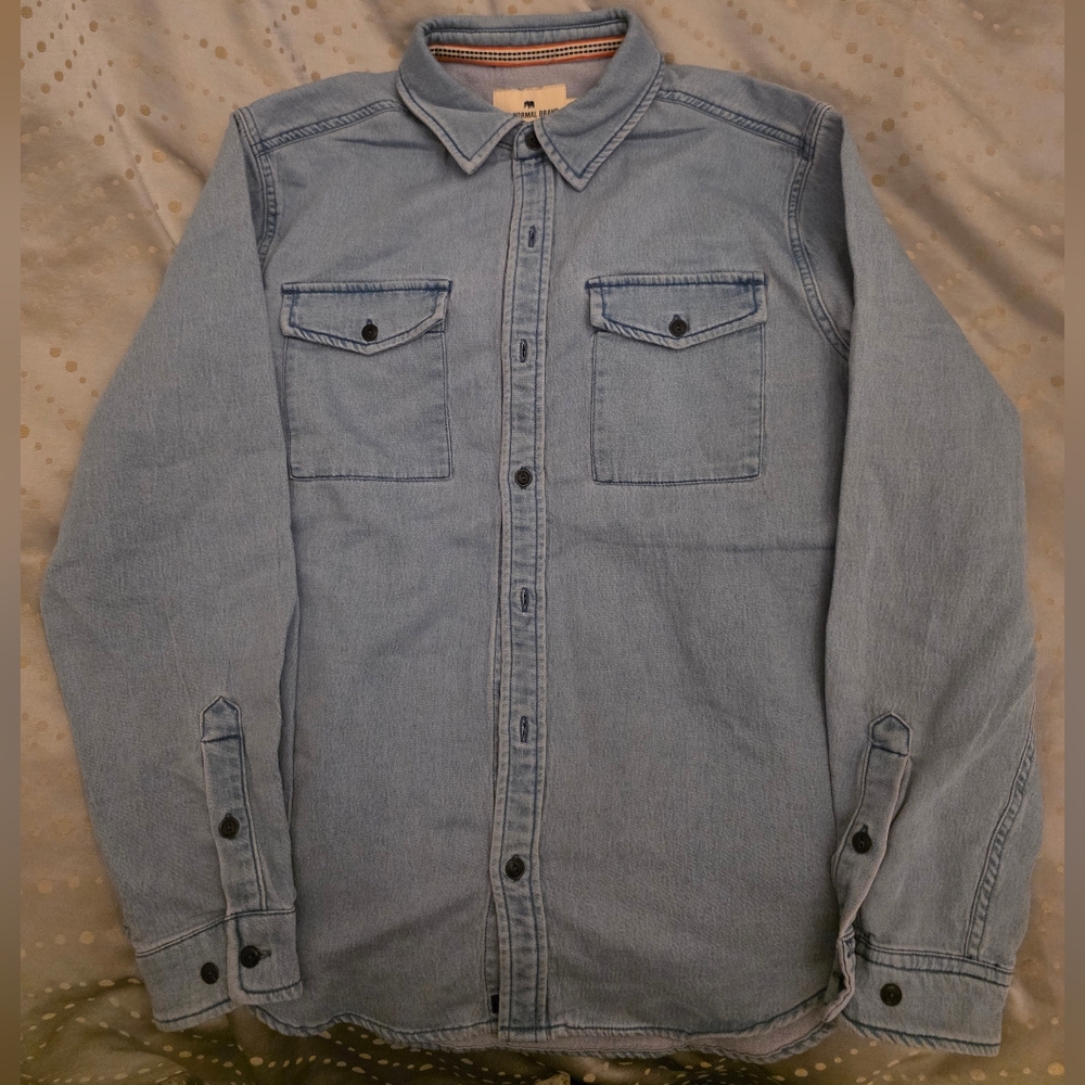 The Normal Brand Big Jake Denim Shirt Jacket Light Indigo L